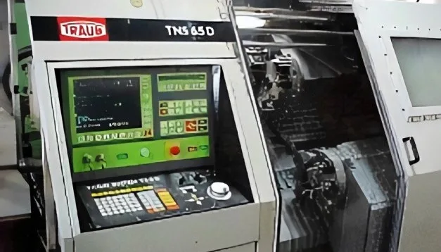 Control panel on a Traub TNS 65D CNC lathe